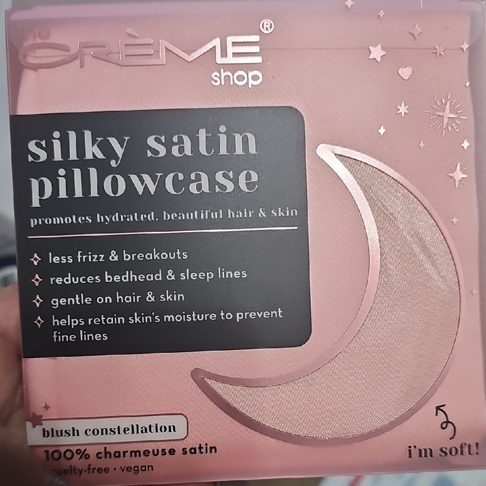 Crème Shop Blush Silky Satin Pillowcase